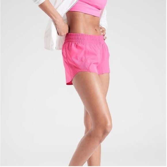 Athleta Hustle 3" Shorts bright pink running shorts S - Picture 2 of 16